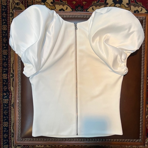 Alice + Olivia Women's White Puffy Sleeve Top Size S. - Picture 3 of 8